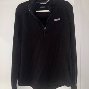 Vineyard Vines Men's Black Quarter-Zip Pullover Shep Shirt Size M